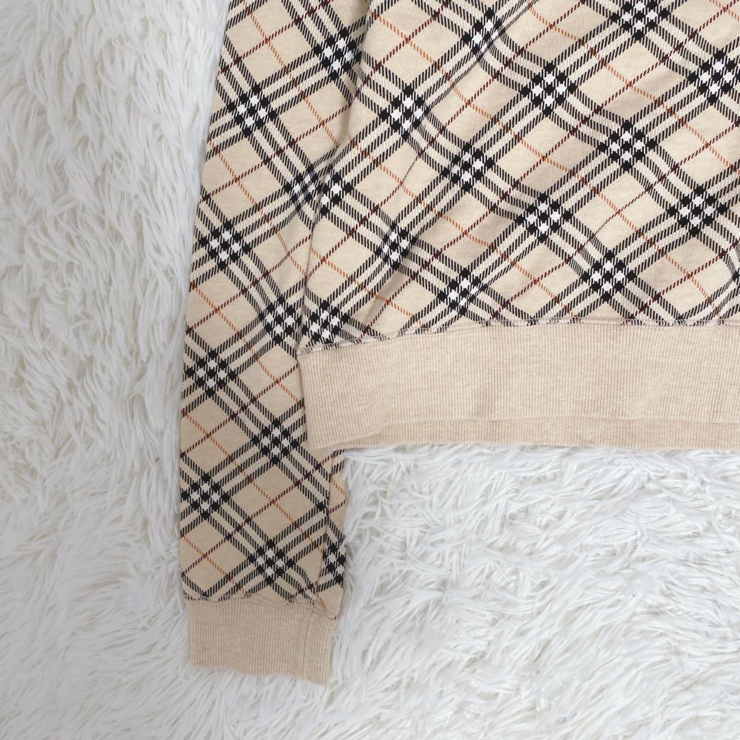 美品 バーバリーブルーレーベル ノバチェック柄 トレーナー トップス ベージュ