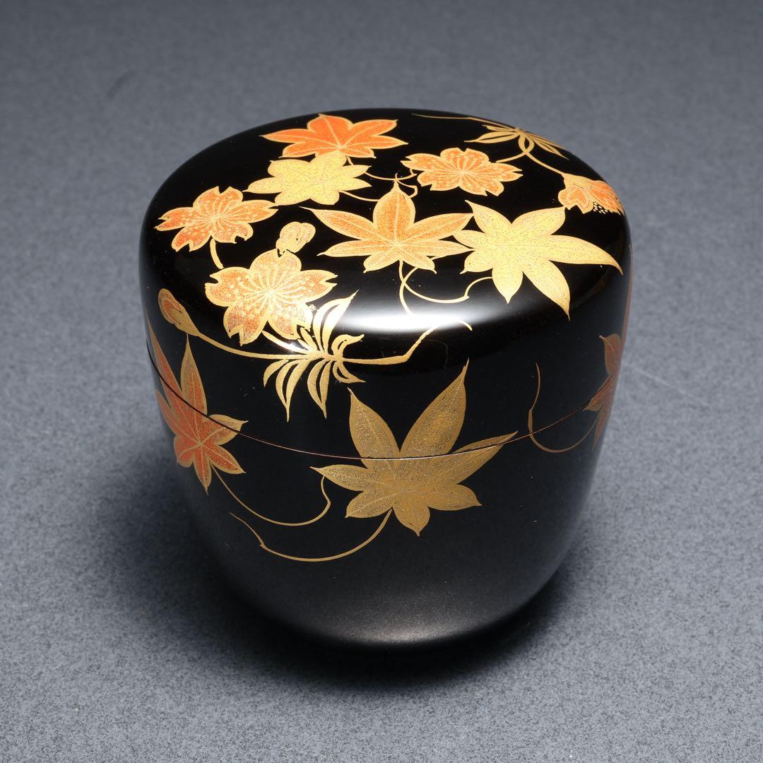 中棗　雲錦蒔絵　桜と紅葉　表完　共箱　R1685