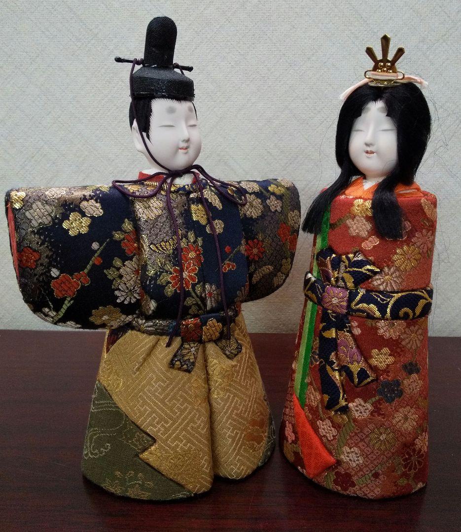 古典　親王飾り 立雛 木目込み人形 　桃の節句　伝統工芸品　京錦織り