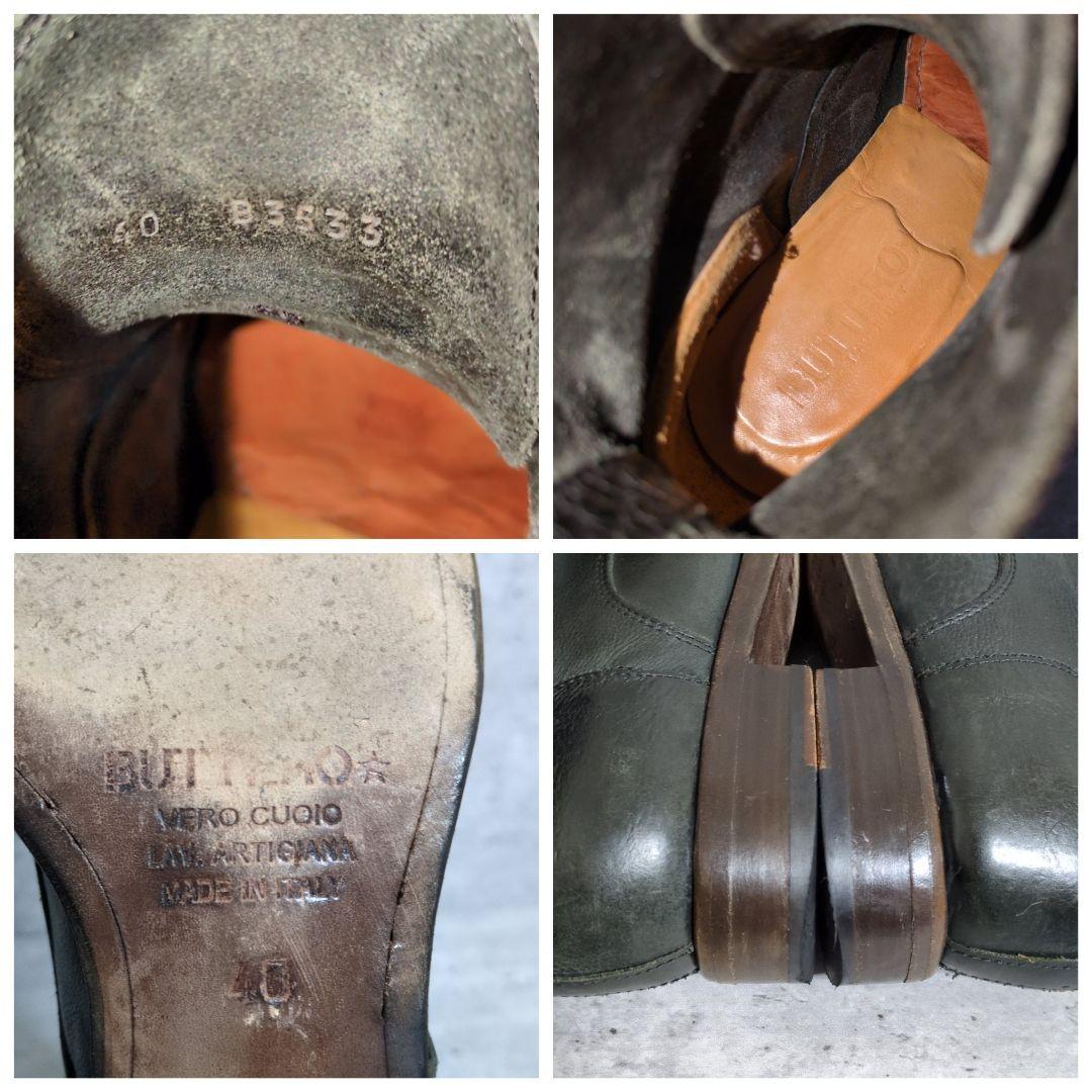 【BUTTERO】シボ革 レースアップブーツ☆ブラック☆B3533