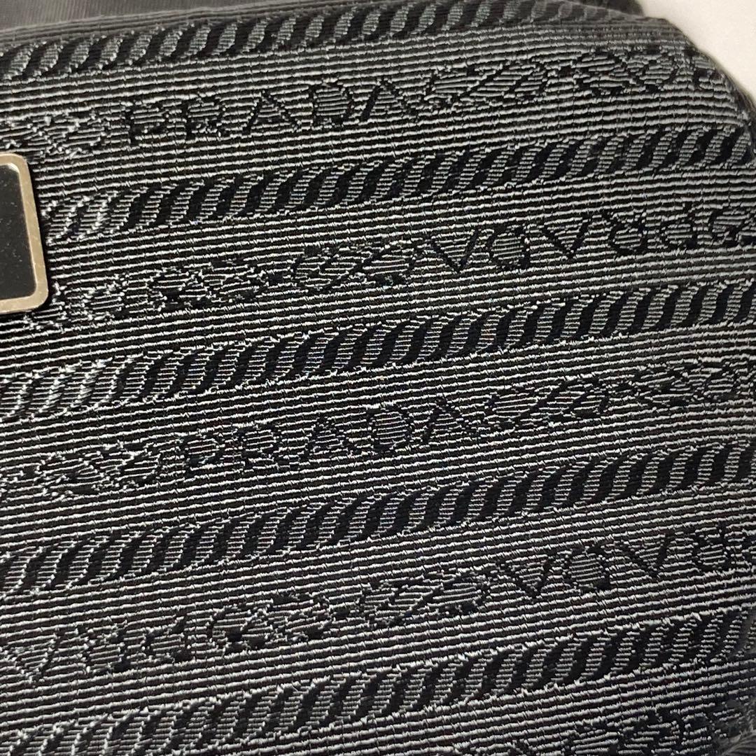 E9206 美品 プラダ PRADA ロゴプレート ウエストポーチ ナイロン