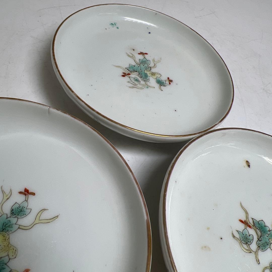 江戸後期　柿右衛門蓋茶碗　5客　幅約11㎝　 東R8-0214☆2F