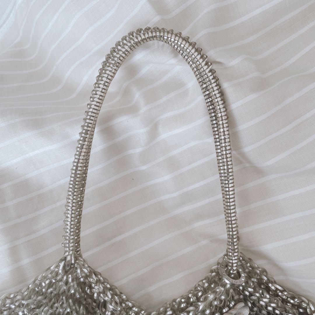 ANTEPRIMA ワイヤーバッグ　フラワーモチーフ　シルバーゴールド