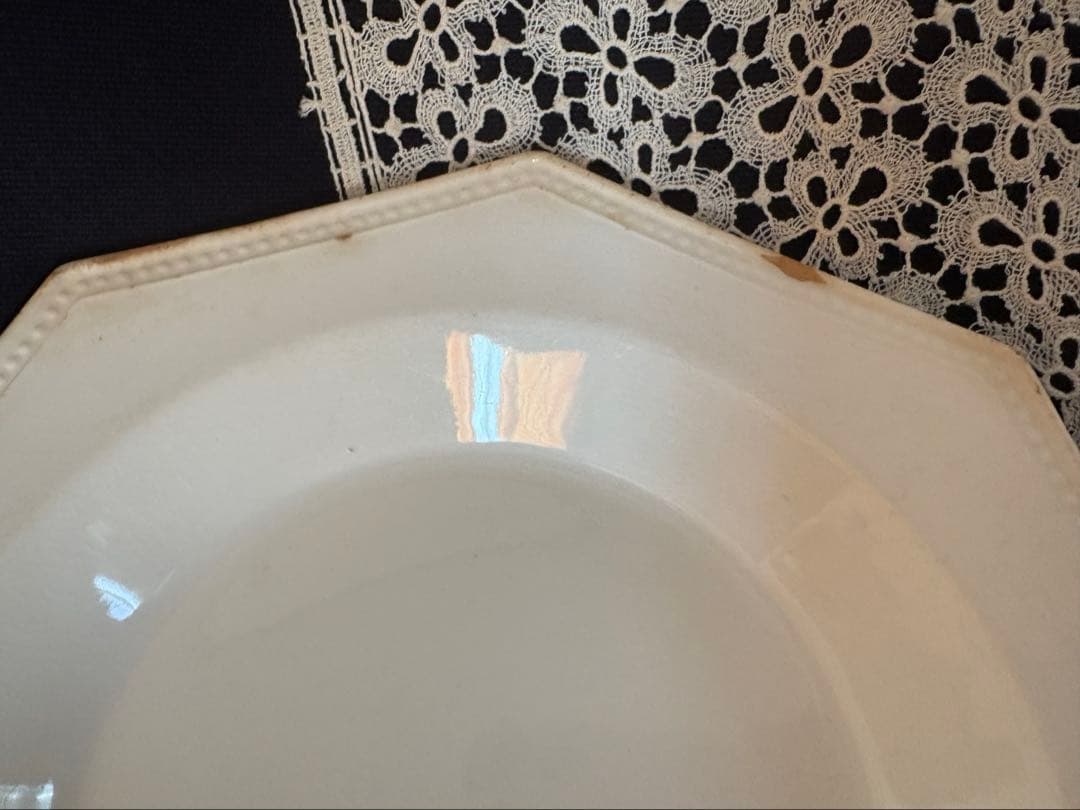 クレイユモントロー窯 オクトゴナル 深皿プレート フランス アンティーク