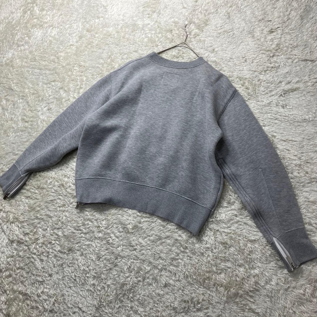 希少デザイン✨　サカイ ジップアップ 　刺繍　トレーナー　スエット グレー　2
