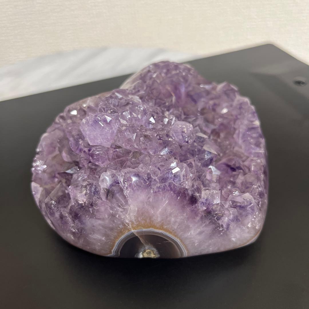 【天然石】レア★アメジスト　ハート　クラスター　母岩なし　ノーセメント