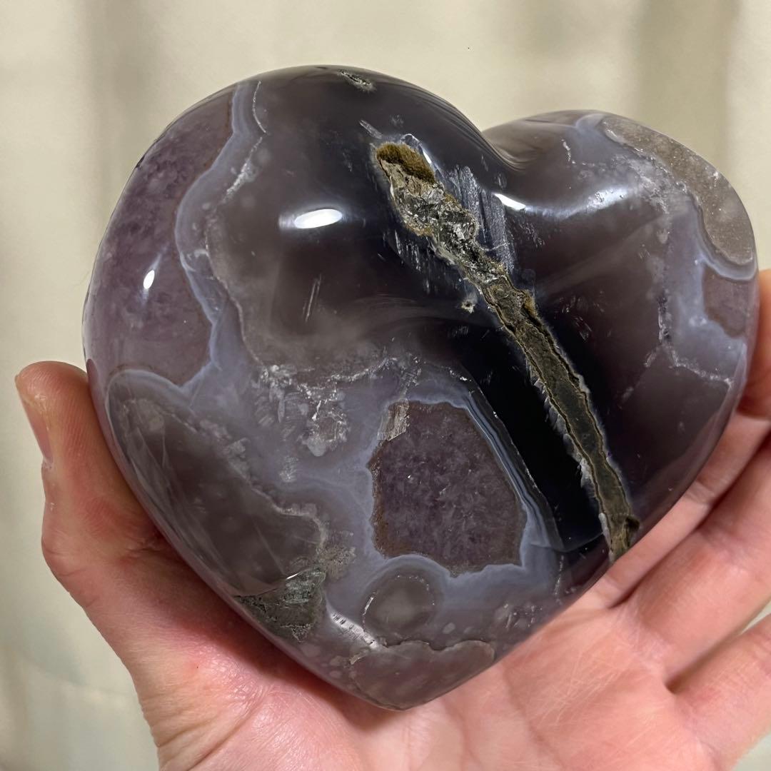 【天然石】レア★アメジスト　ハート　クラスター　母岩なし　ノーセメント