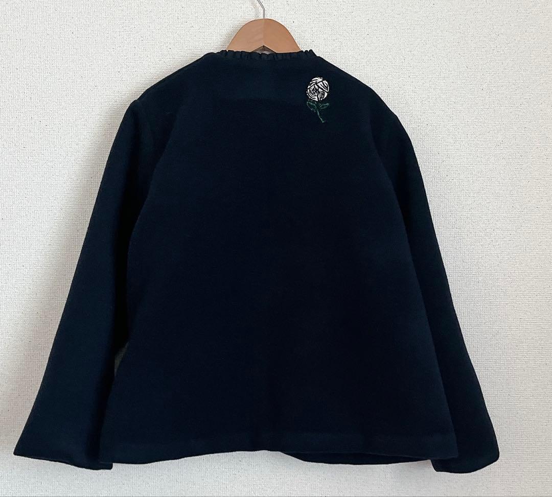 ミナペルホネン　rosy ネイビーウール　ジャケット　コート　総裏　ハンドメイド