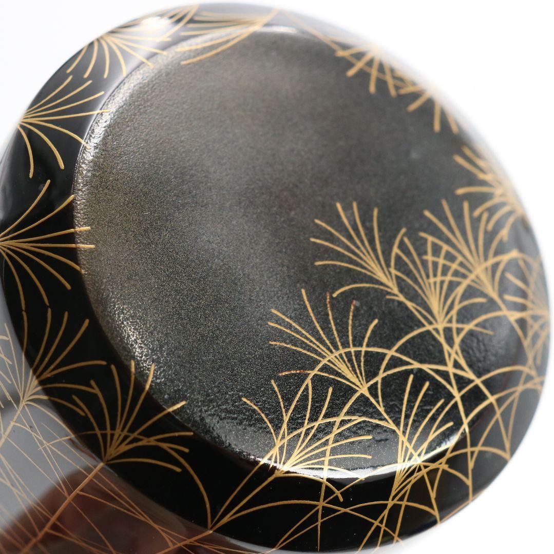 中村宗尹作 武蔵野蒔絵 面中次 内銀溜塗 薄茶器 茶道具 共箱　SB983