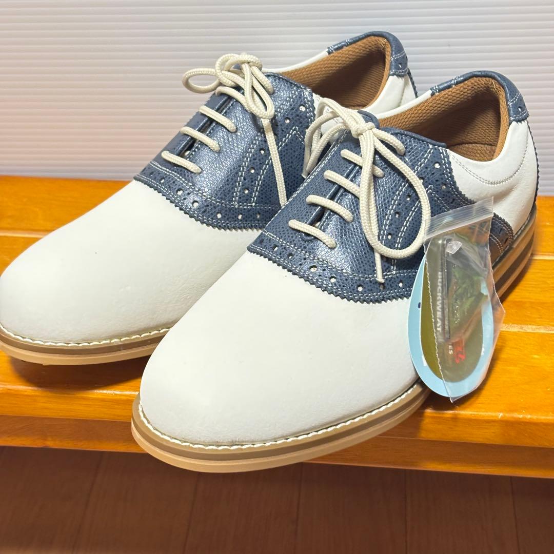 【未使用タグ付】Buckwheat ゴルフシューズ 24.5 完全防水 スパイク