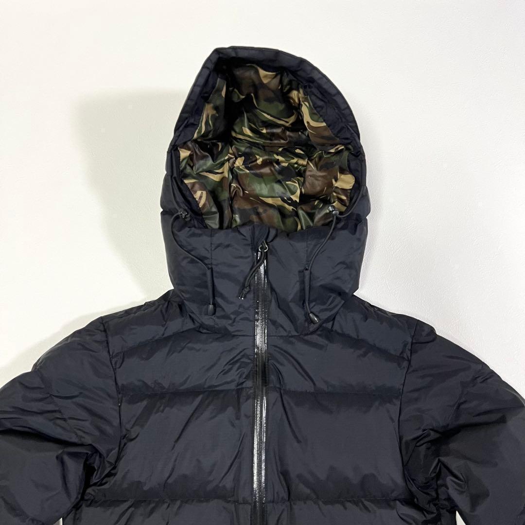 NANGA オーロラダウンジャケット フード カモフラ 迷彩 ブラック S