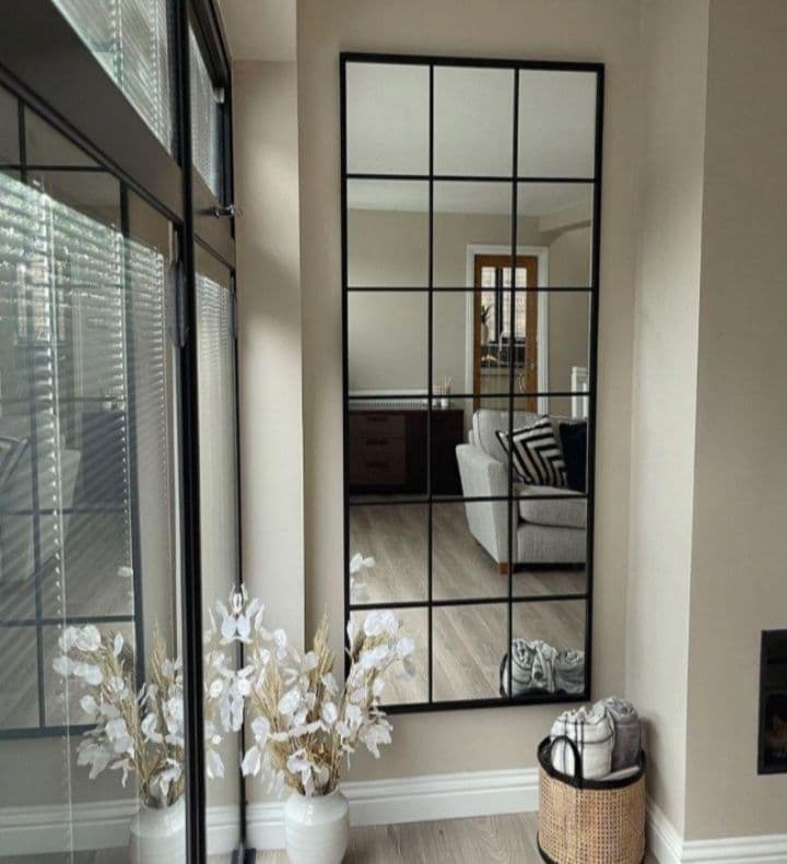 姿見　格子　18枚ミラー　海外風　大型ミラー