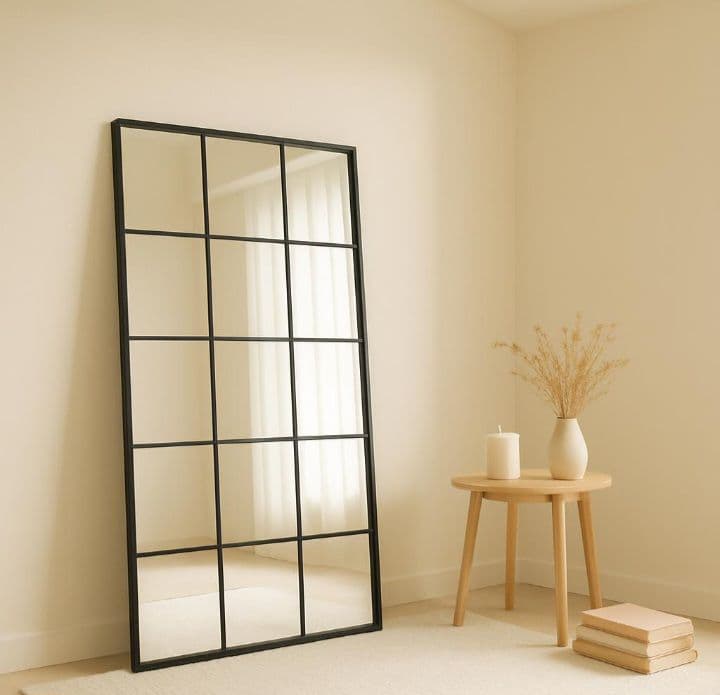 姿見　格子　18枚ミラー　海外風　大型ミラー
