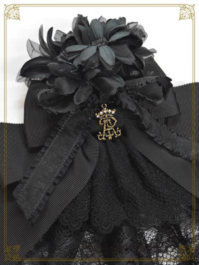 【完売品】Dark racy Floraリボンヴェールクリップ
