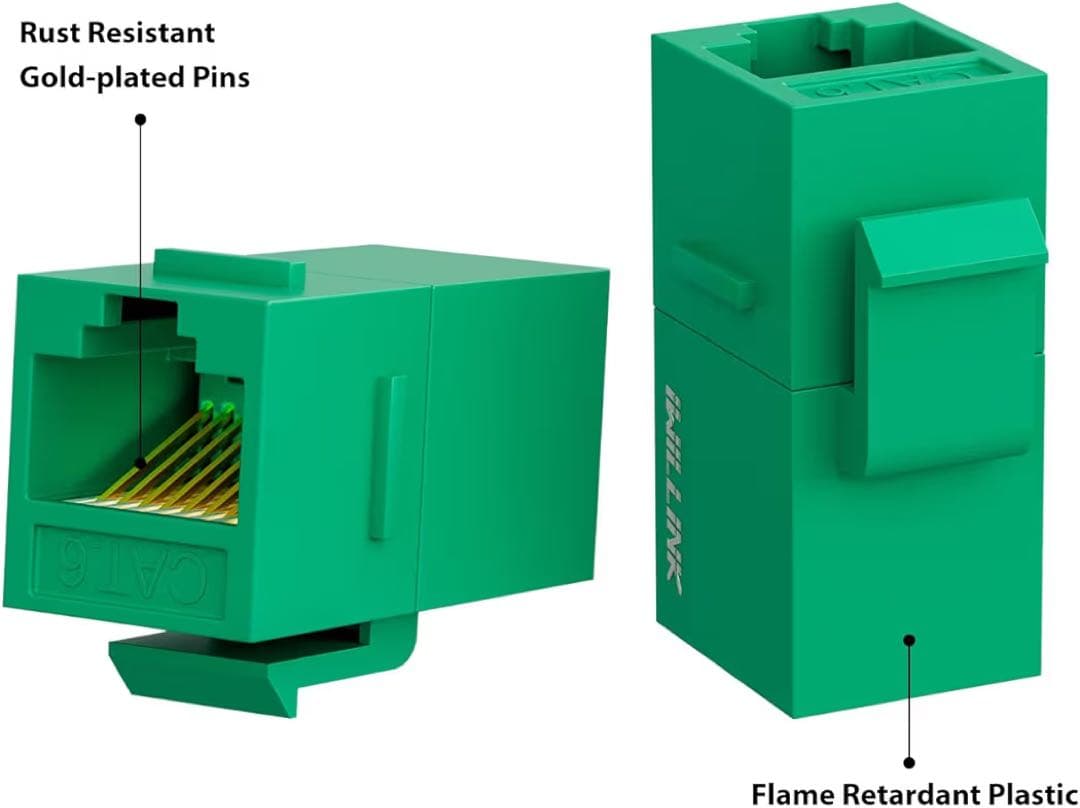 キーストーンカプラー 25個パック メス-メス Cat6キーストーンジャック