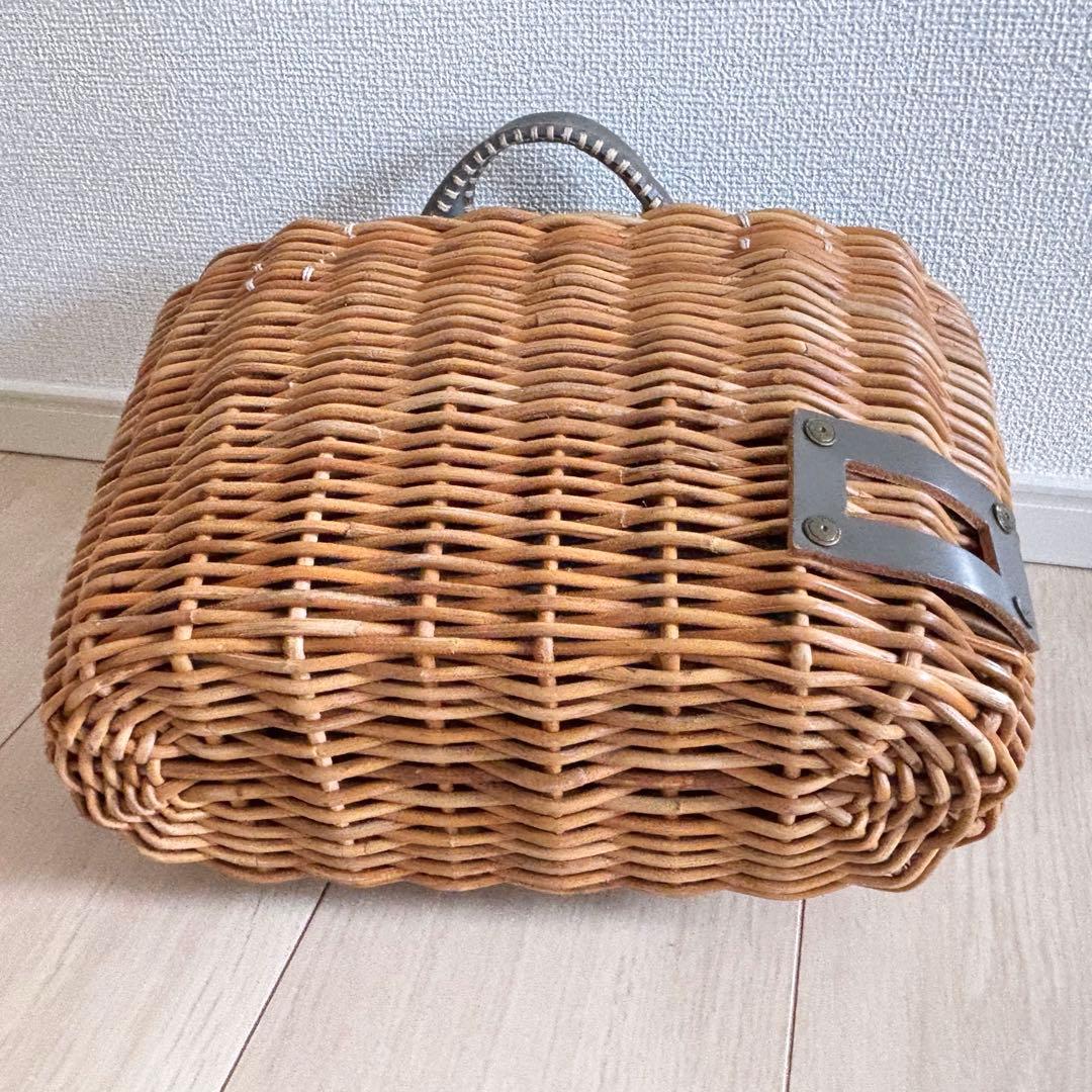 エバゴス ハンドバッグ カゴバッグ（紅籐＆レザー）