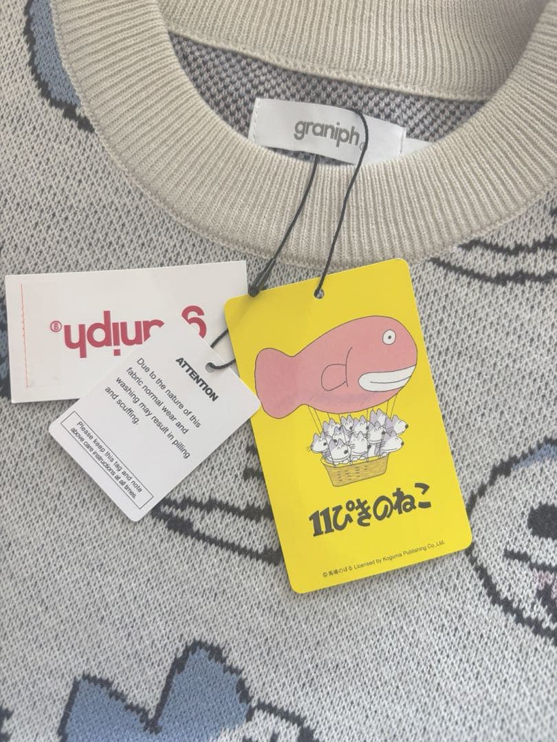 新品未使用タグ付✨ graniph(グラニフ) 11ぴきのねこ ニット M
