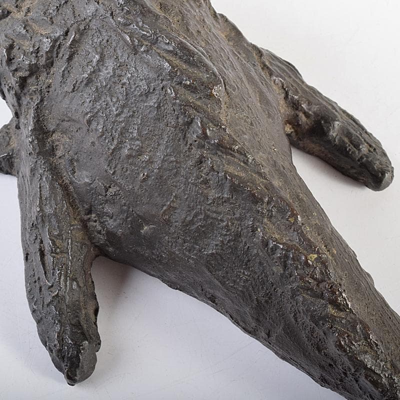 彫刻家　岡本錦朋作　ブロンズ　虎魚　おこぜ　置物　M　R7846