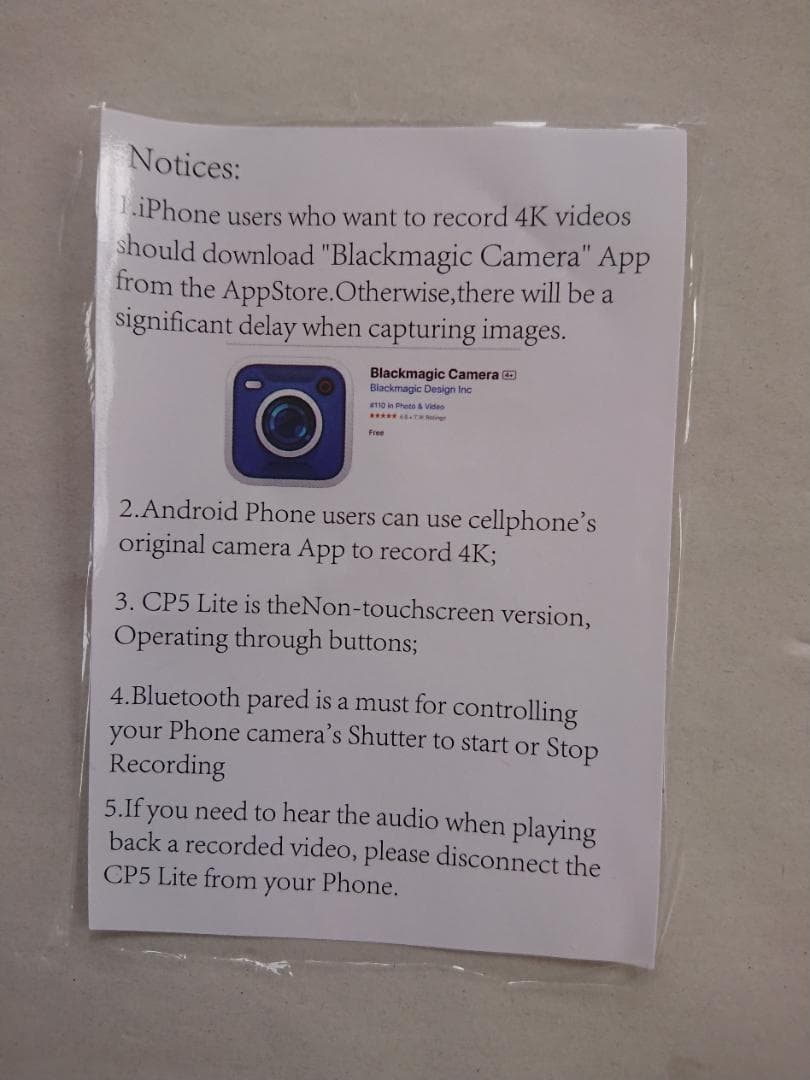 CP5 Lite HD セルフモニター　マグネットケース付き