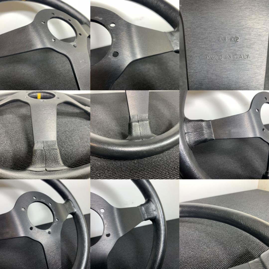 スパルコ R345 ディープコーン レザーステアリング 良品 ホーンボタン付