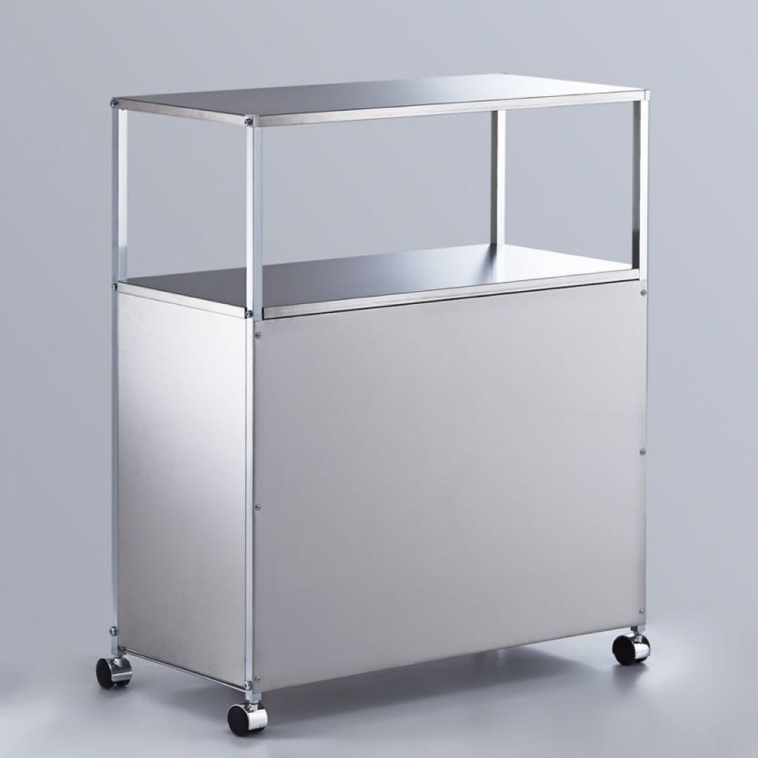 ステンレス作業台ワゴン ダスト3分別 幅73.5cm