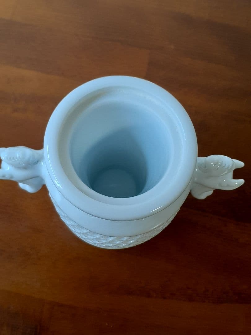 十五代　中里茂右衛門　鳳凰耳籠目透細長　香炉