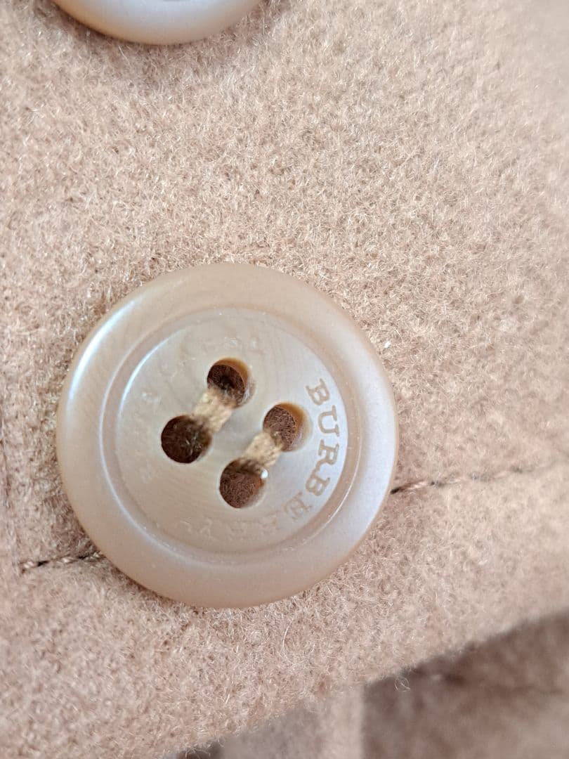 バーバリーブルーレーベル　ウールコート　ノバチェック　ロゴボタン　キャメル　M