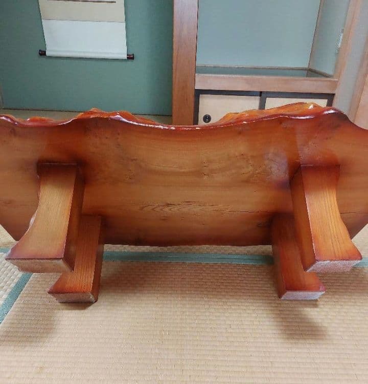 【値下げ】高級銘木 高級木材 一枚板 座卓 和室 天然木 レトロ　和室