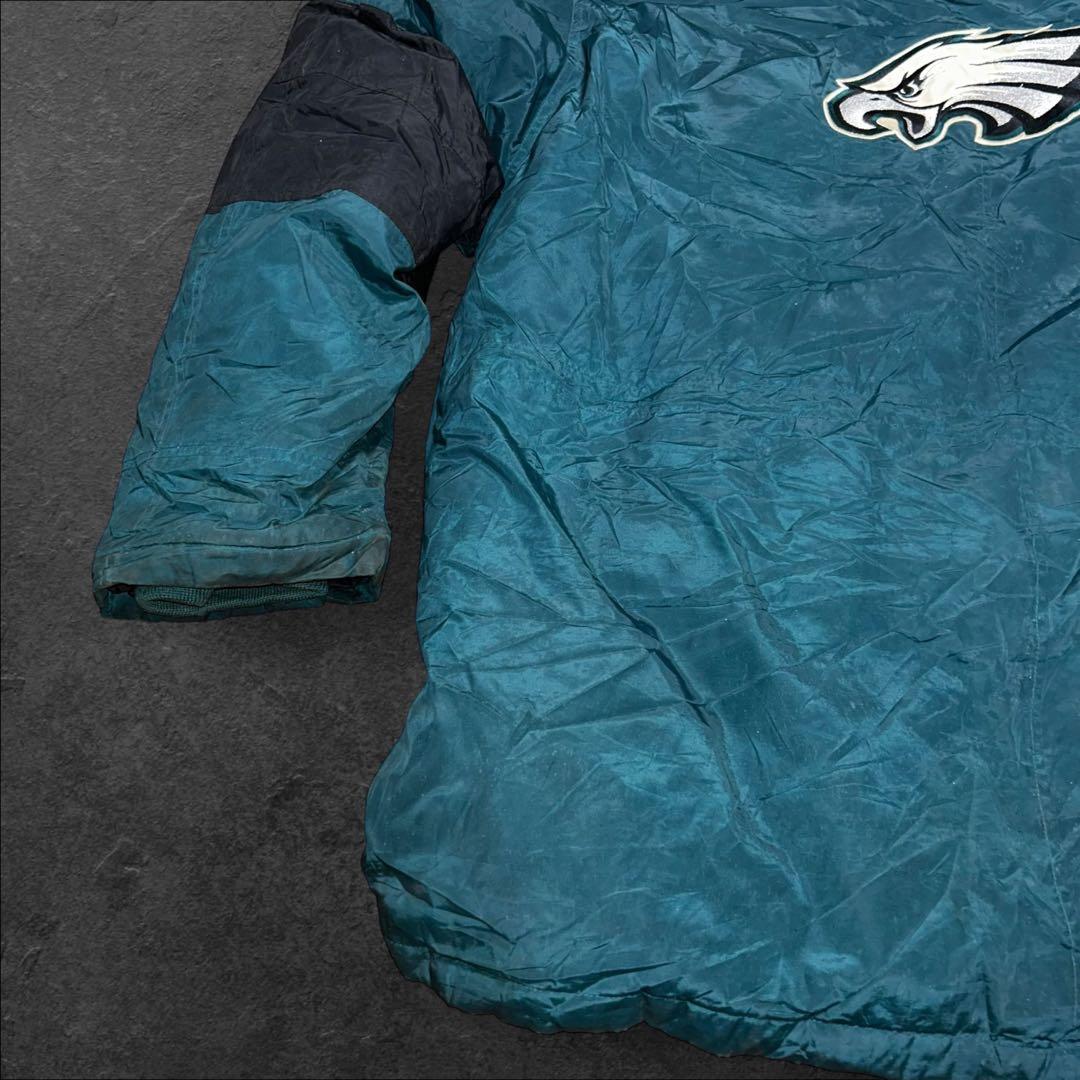 00s Reebok NFL オンフィールド 刺繍ロゴファー付き中綿ジャケット