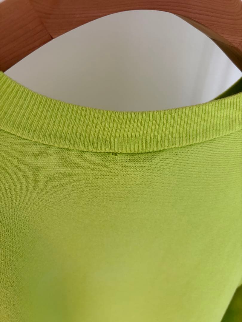 90's champion reverse weave 内縫い ネオングリーン