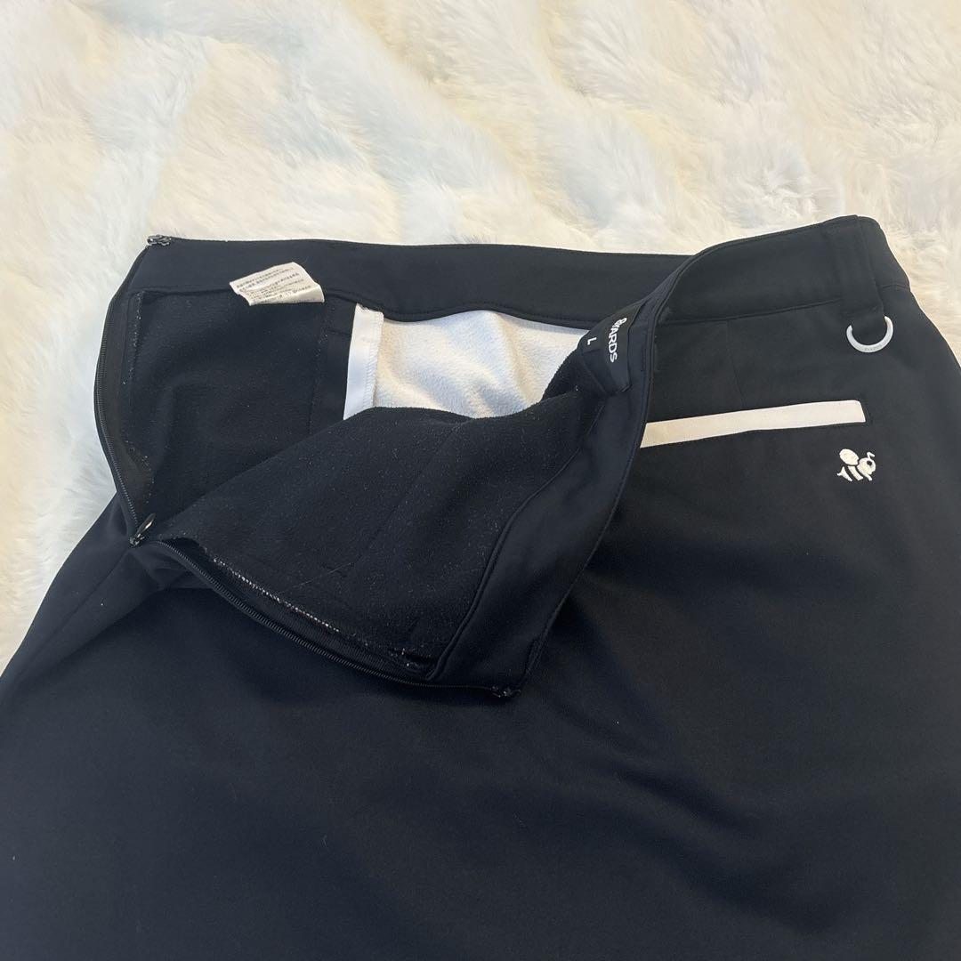 【美品】 ハチヤーズ 8YARDS スカート ゴルフウェア 黒×白 L 裏起毛
