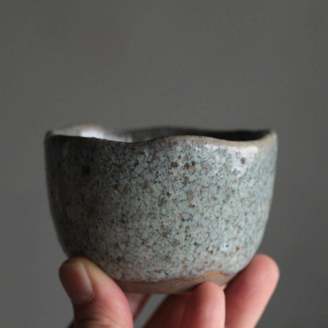 美しい 斑釉 小碗 大ぶり ぐい呑み 古道具 アンティーク
