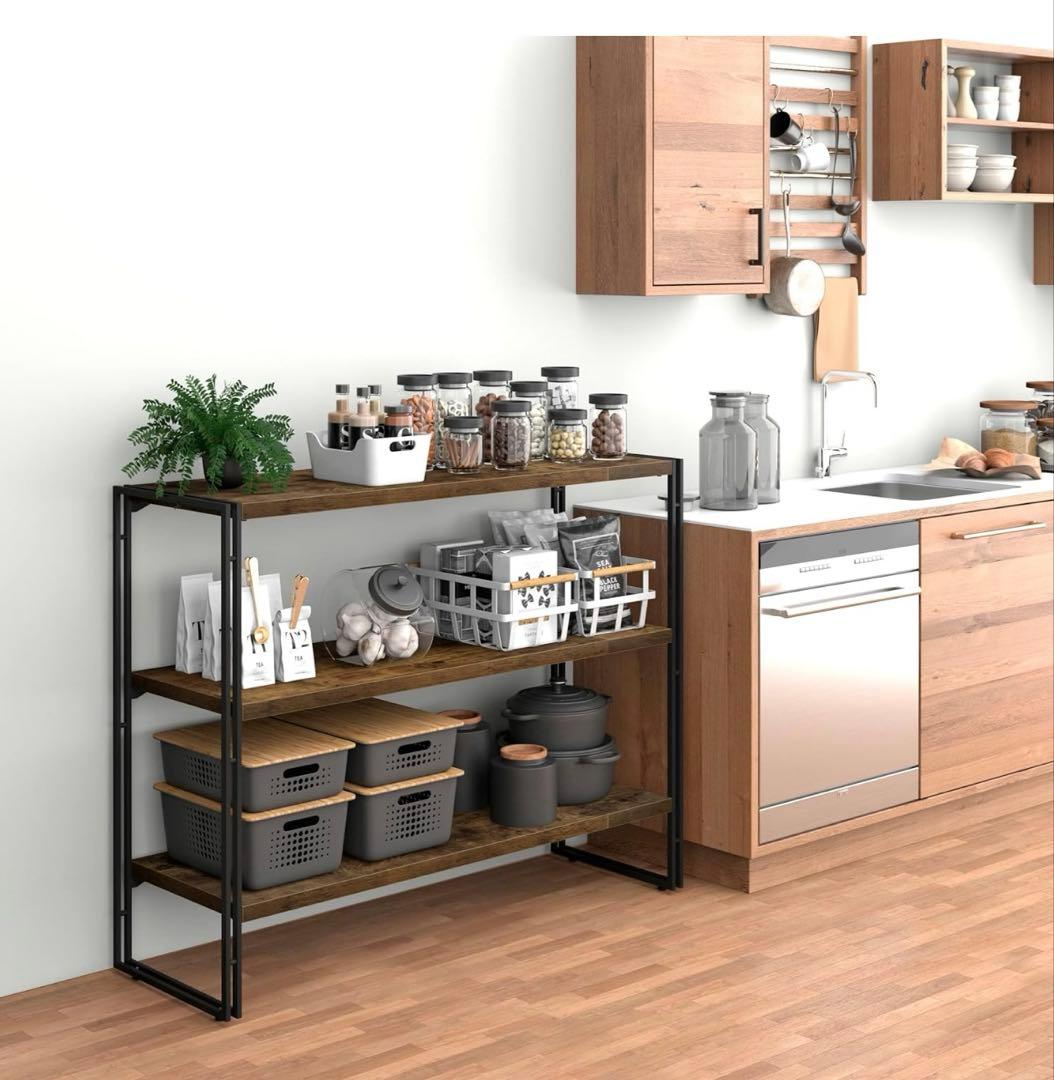 インテリア共和国 オープンシェルフ ラック 木製 3段　※未開封