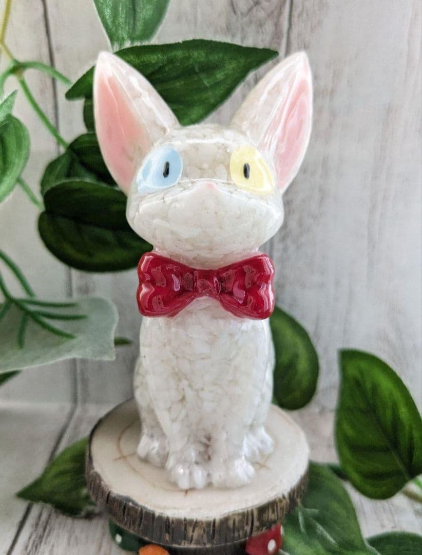 【睦月】切り株付き！まっくろくろの蝶ネクタイねこちゃん形オルゴ☆他４点