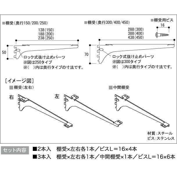 南海プライウッド 棚受け金具 2個入　8組セット 棚板8段分