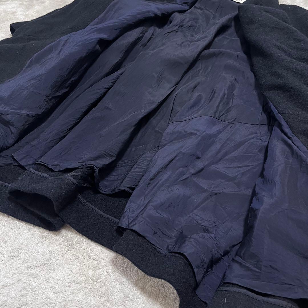 ささみちゃん　　縮絨ウール　ワイドコート　ネイビー