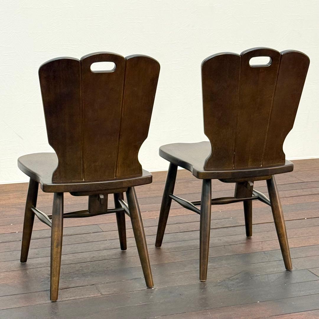 H21K3b カリモク ルスティック ダイニングチェア 2脚セット