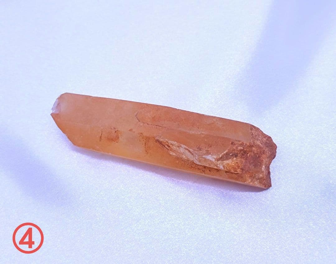 タンジェリン クォーツ　ポイント　原石　5本セット　ブラジル産　血液　健康　活力