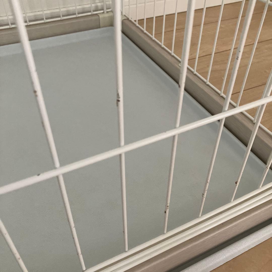 【美品・送料込】アイリスオーヤマ ウッディサークル ホワイト 白 犬用ケージ