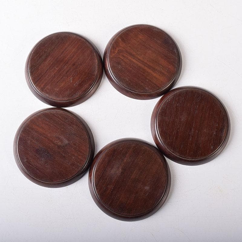 煎茶道具　唐木紫檀製　茶托　5客　V　8258