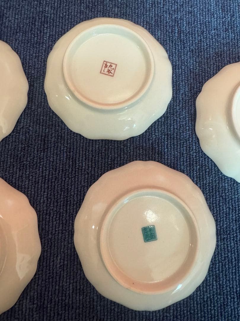 2037 九谷焼  歴代画　皿　5客　未使用