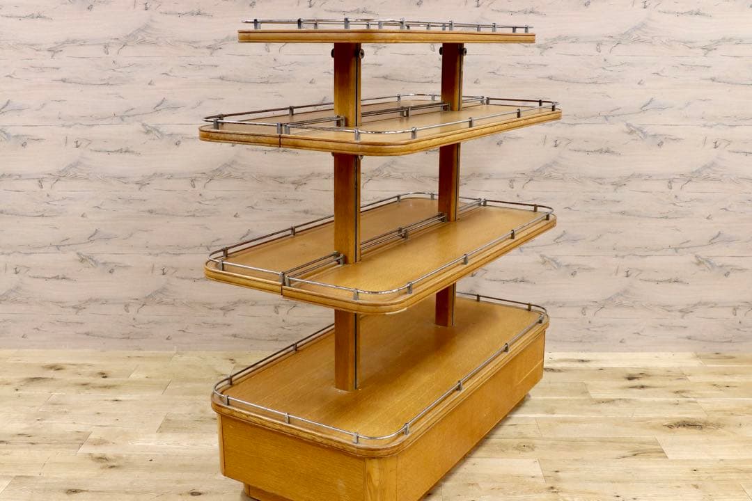 GMFH401○英国 イギリス アンティーク ディスプレイラック 棚 1940年