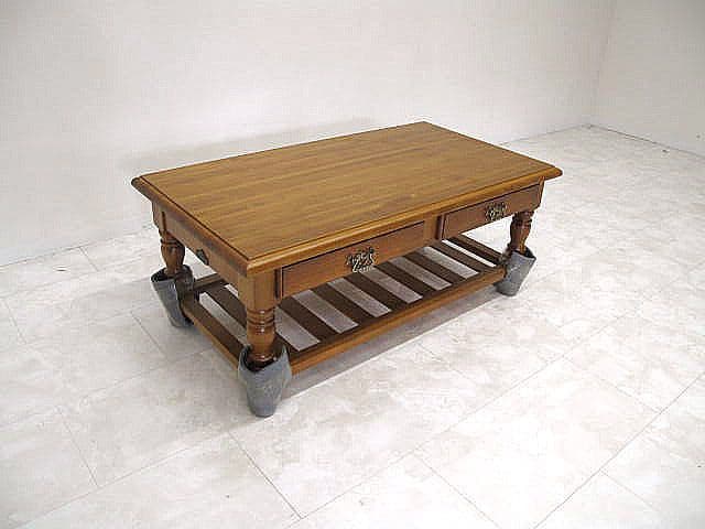 【未使用品】スペイン DANVES パイン材センターテーブル リビングテーブル