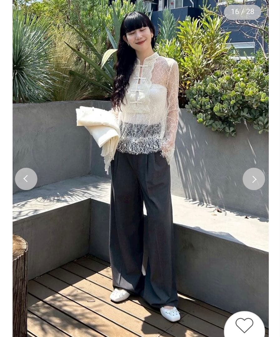 LILY BROWN レースチャイナブラウス