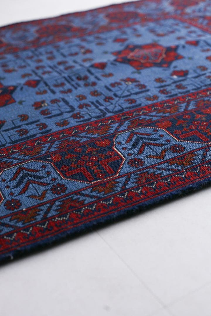 【新品】143cm×100cm アフガニスタン　トライバルラグ　ソファサイズ