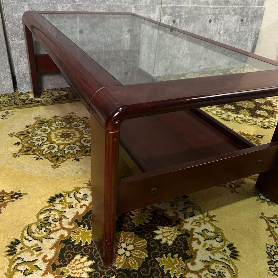 ꧁レトロ家具꧂ガラステーブル リビング センター ロー 机 昭和レトロ