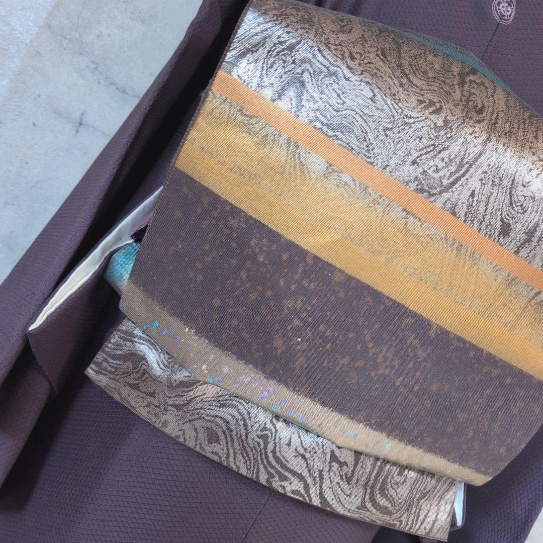 色無地　着物　フルセット　正絹　紫　トールサイズ　D2