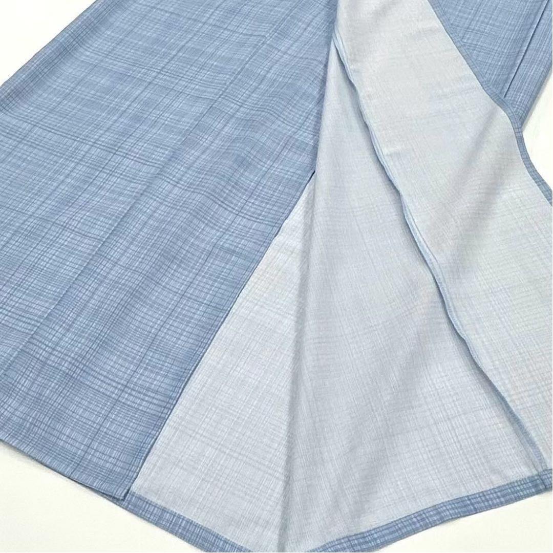 浴衣　夏　単着物　ブルーグレー　吸湿速乾　献上柄　半幅帯　2点セット　0724④