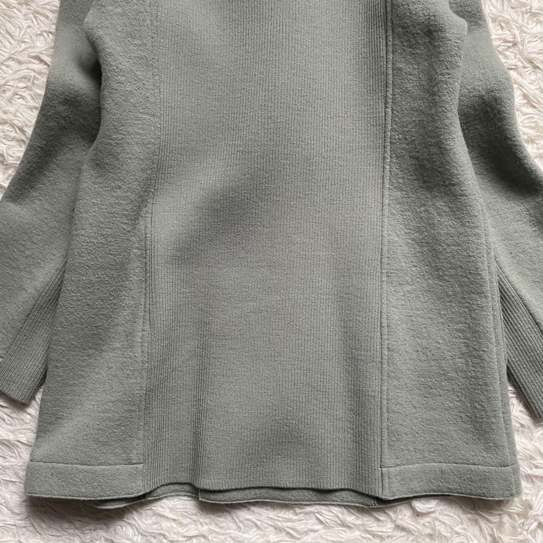 極美品■モラビト　高品質　ウール　コート　ダブルボタン　グリーン系　日本製