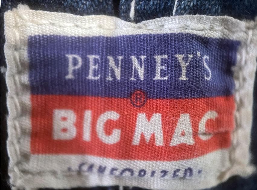 1950年代 PENNEY'S BIG MAC デニムオーバーオール 縦落ち